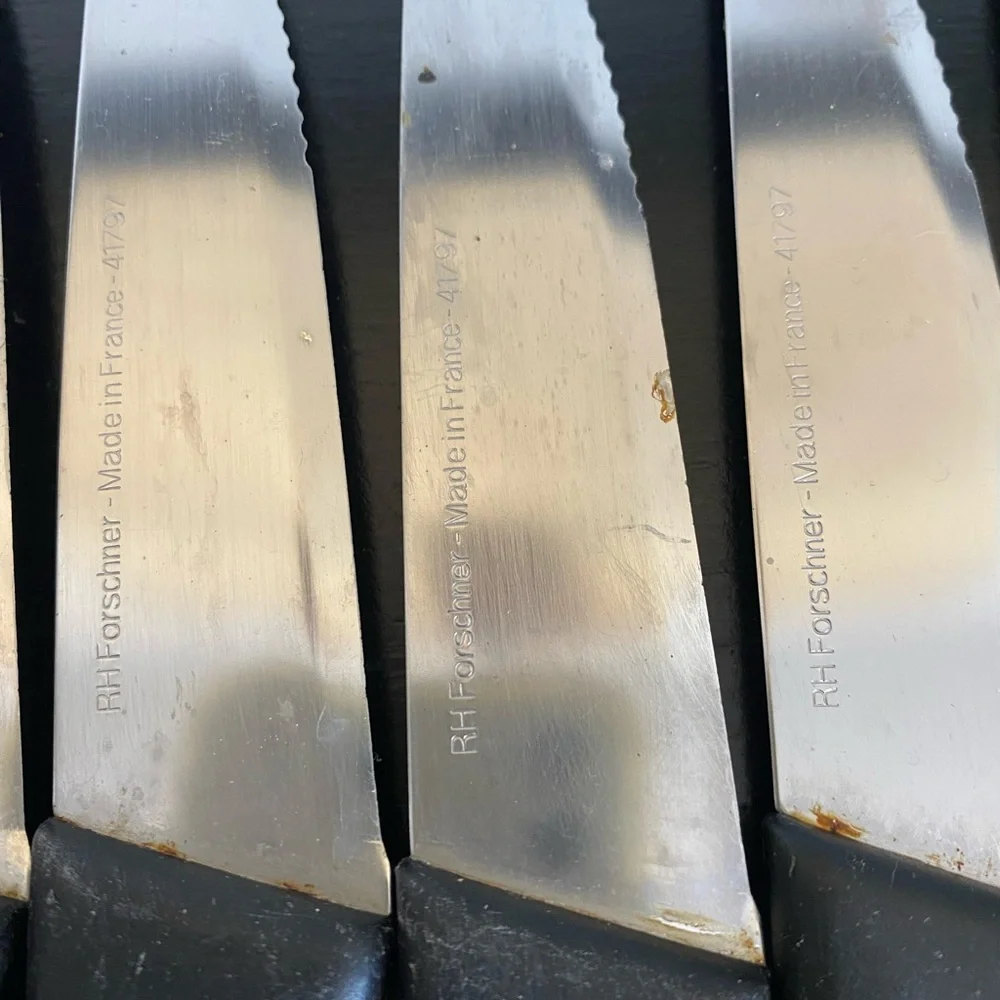Genuine RH Forschner (41797) 5 Serrated Knives With Black Handle Made in France